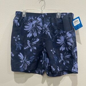 Columbia Floral Swim Trunks - Navy and Lavender
